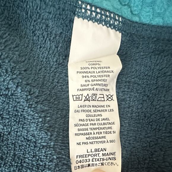 LL Bean Women Blue Fuzzy Soft Full Zip Jacket 509307 Adult Chest Pocket sz S - Picture 4 of 4